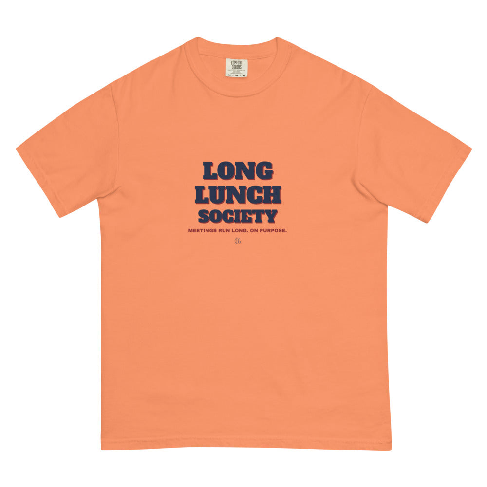 The Long Lunch Society Tee in Terracotta, flat front