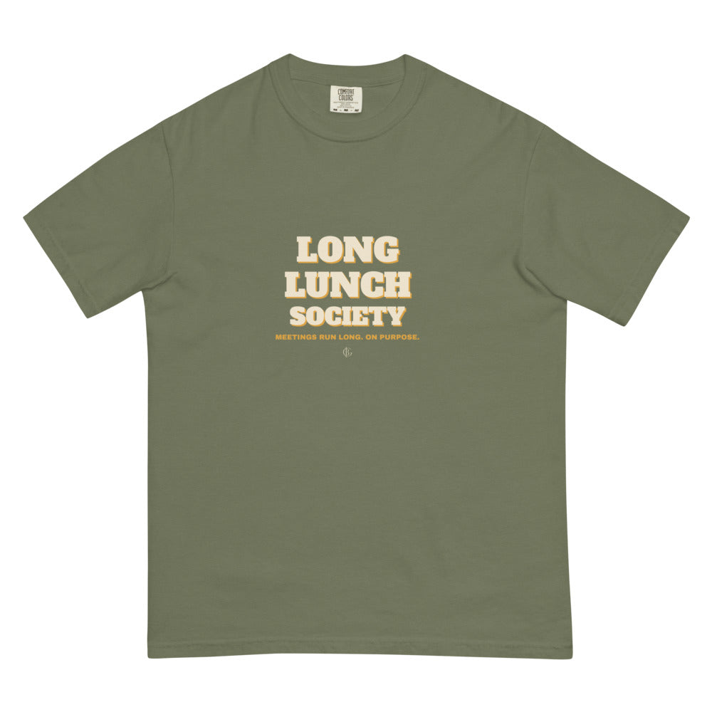 The Long Lunch Society Tee in Moss, flat front