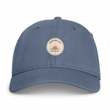 The Sunscreen and Bad Decisions Cap in Blue Jean, front