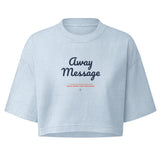 The Away Message Crop Tee in Light Washed Denim, front