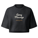 The Away Message Crop Tee in Washed Black, front