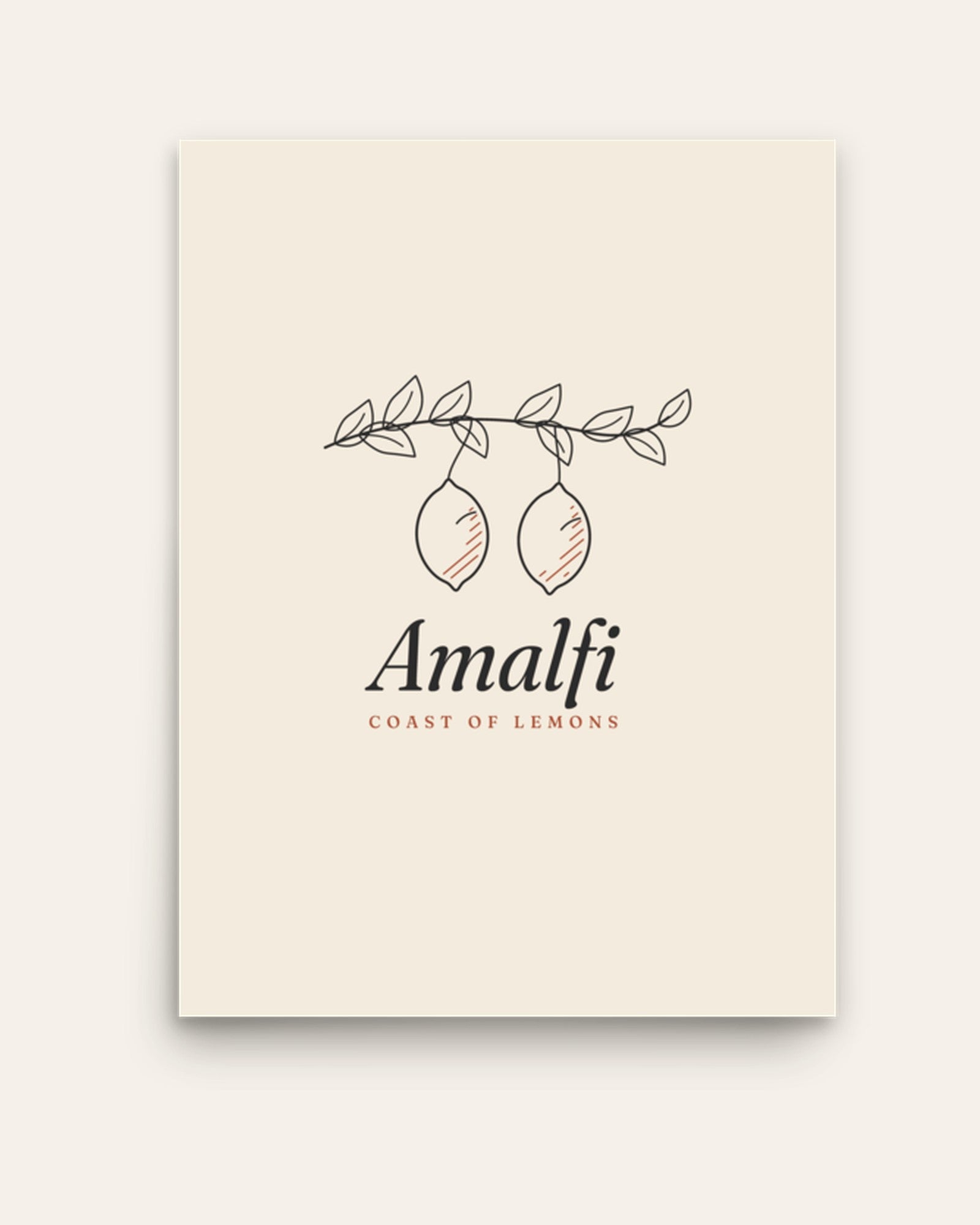 The Amalfi Art Print, product shot on cream