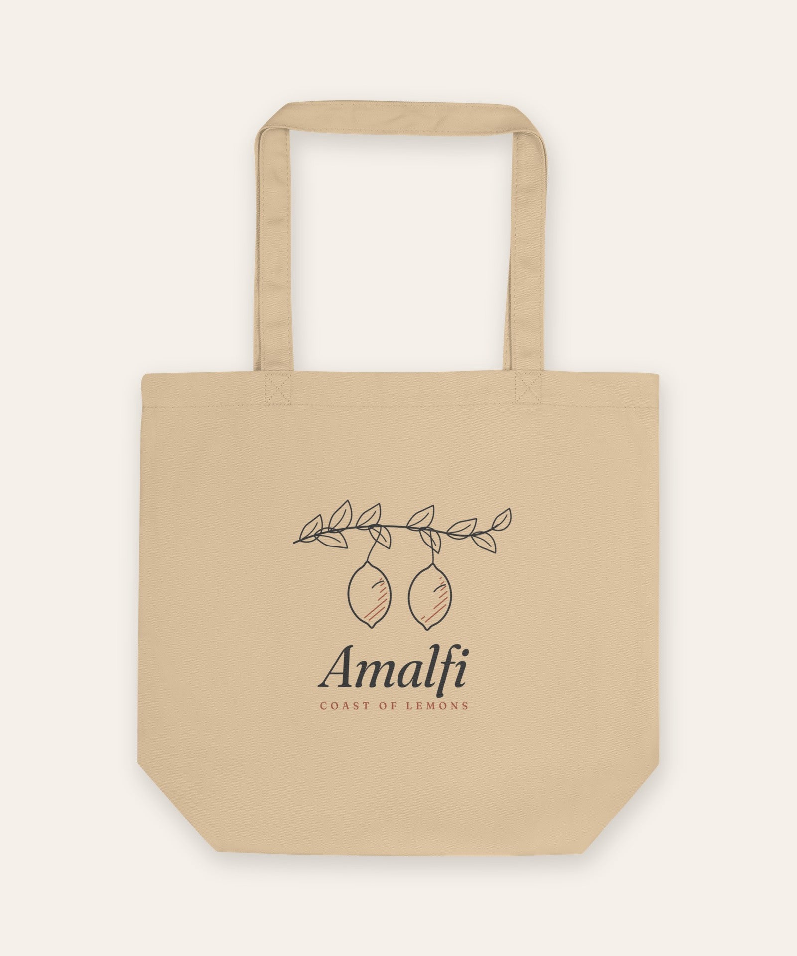 The Amalfi Tote in Oyster, flat lay front, product shot on cream