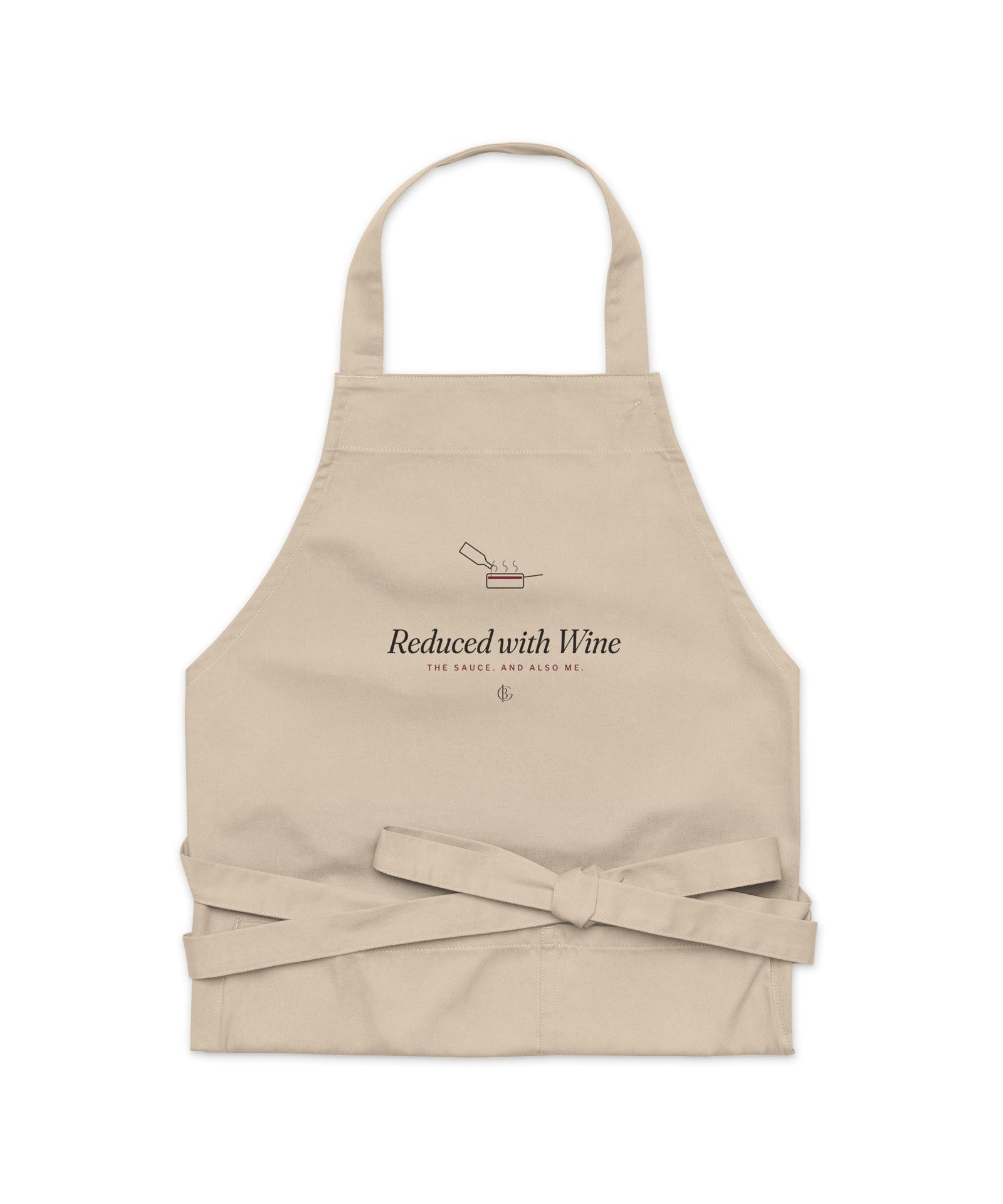 The Reduced with Wine Apron, folded with straps