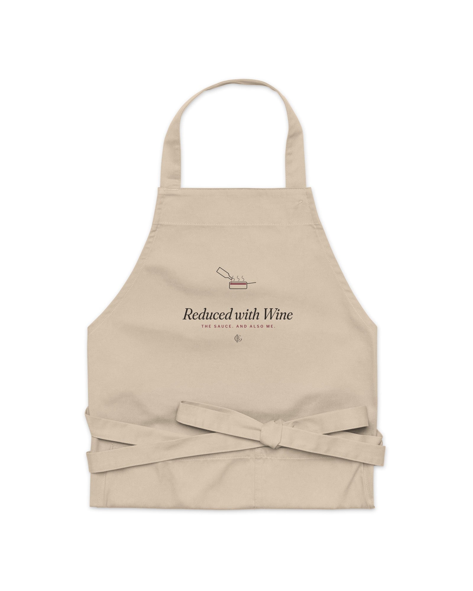 The Reduced with Wine Apron, folded with straps