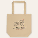 Le Petit Tour Tote in Oyster, flat lay front, product shot on cream