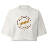 The Bread Before Bed Crop Tee in Vintage White, front