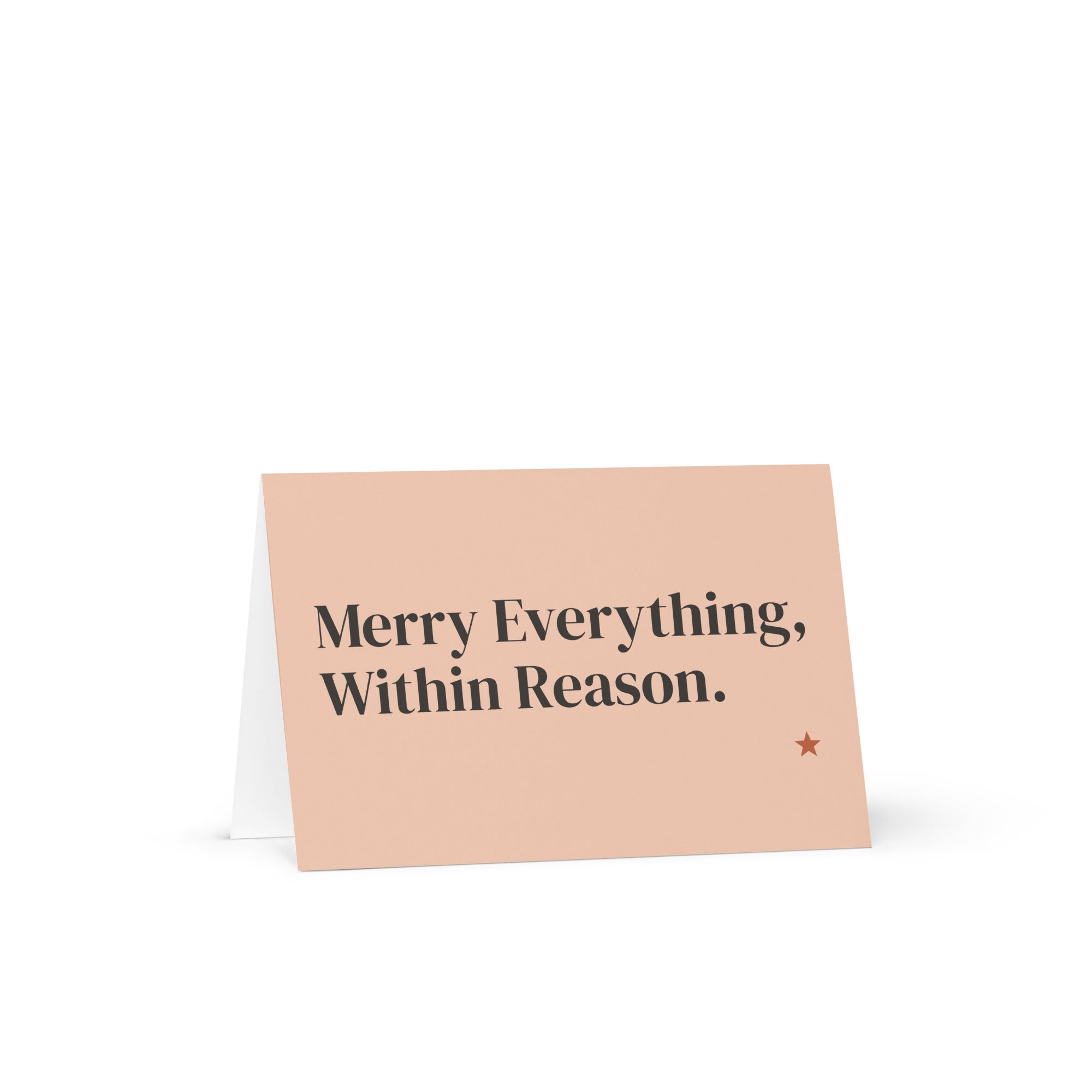 Within Reason card standing, front view