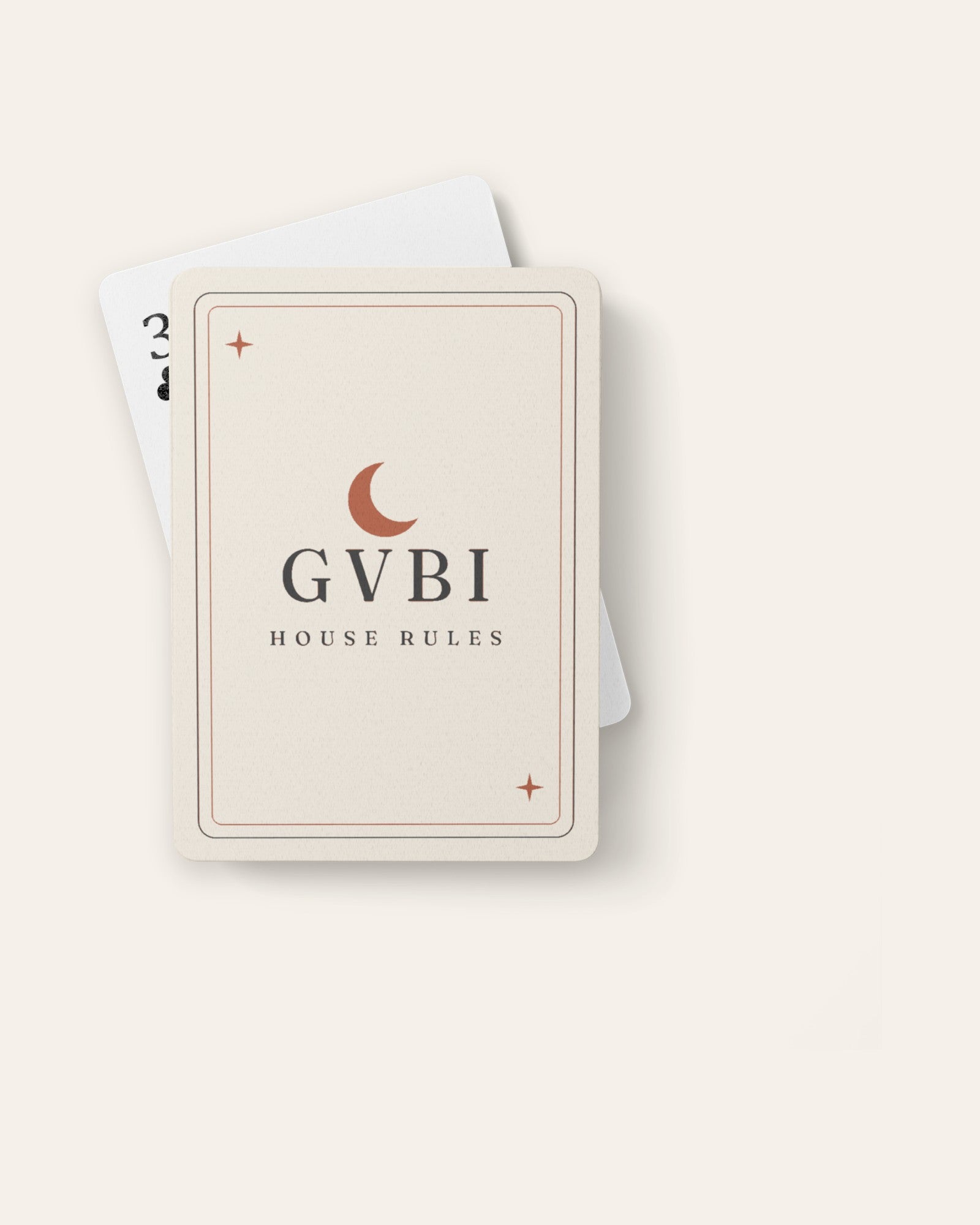 The House Rules Playing Cards, product shot on cream
