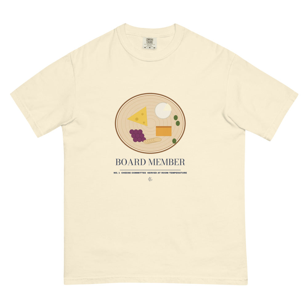 The Cheese Board Member Tee in Ivory, flat front