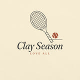 The Clay Season Tee in Ivory, close-up detail