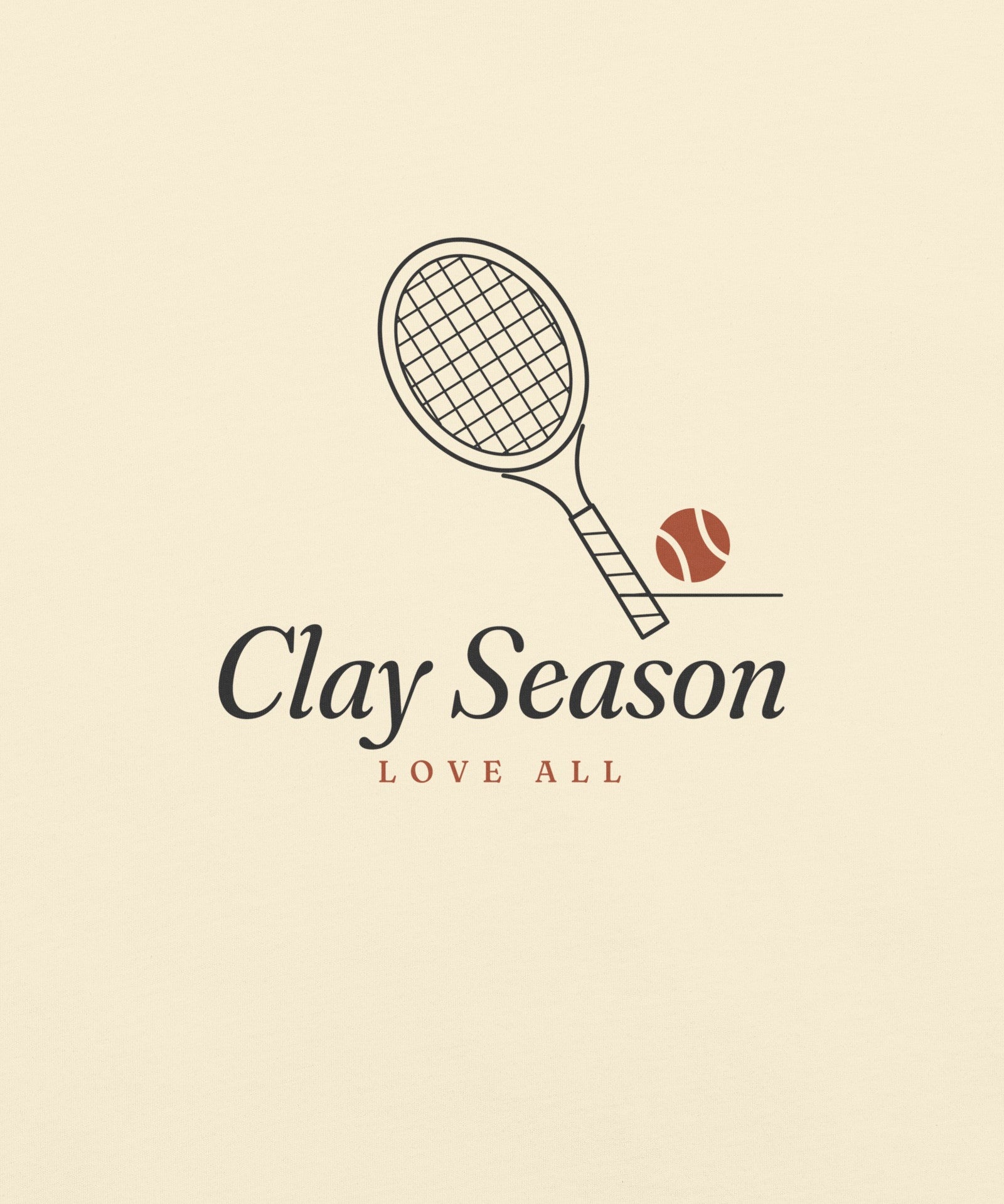 The Clay Season Tee in Ivory, close-up detail