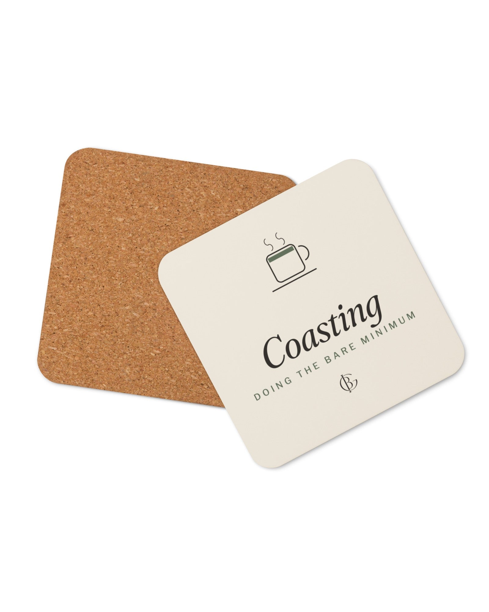 The Coasting Cork Coaster, product shot from another angle
