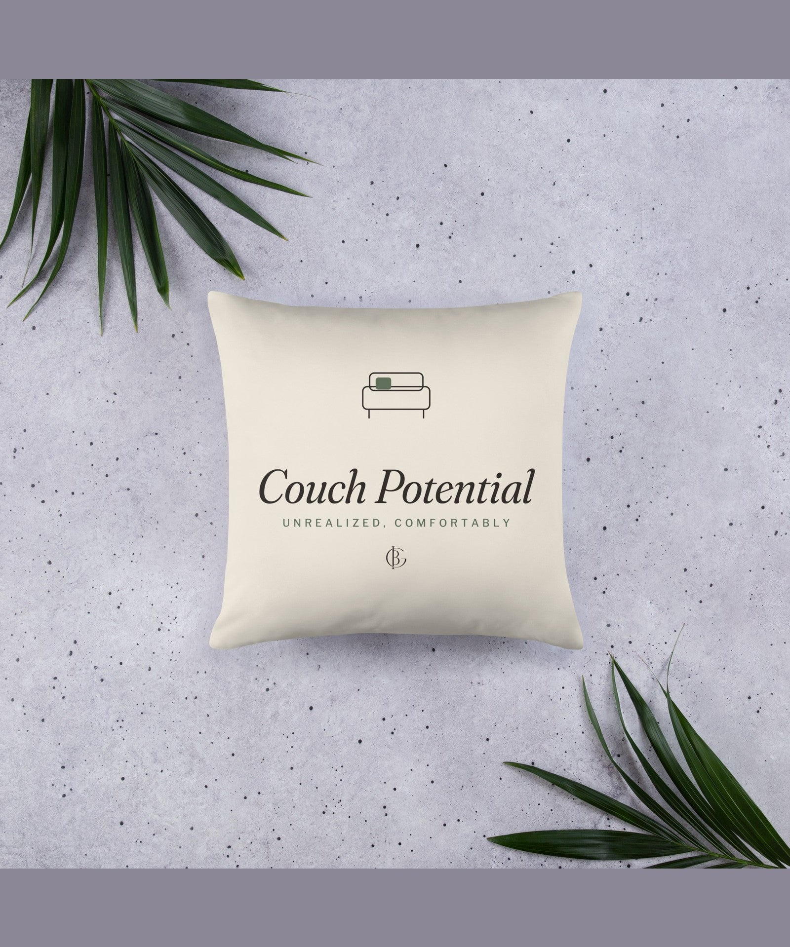 The Couch Potential Pillow, product shot from another angle