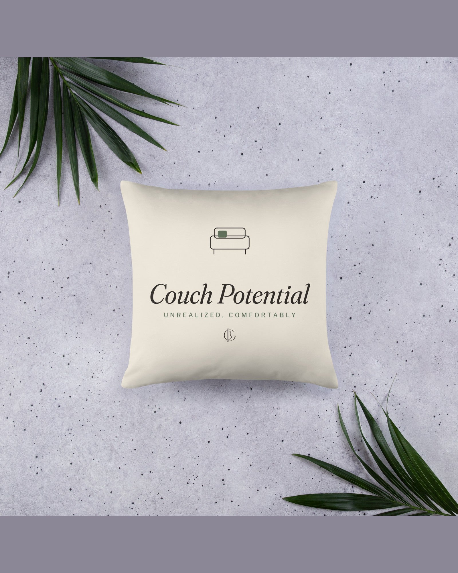 The Couch Potential Pillow, product shot from another angle