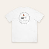 The House Crest Tee in White, close-up detail