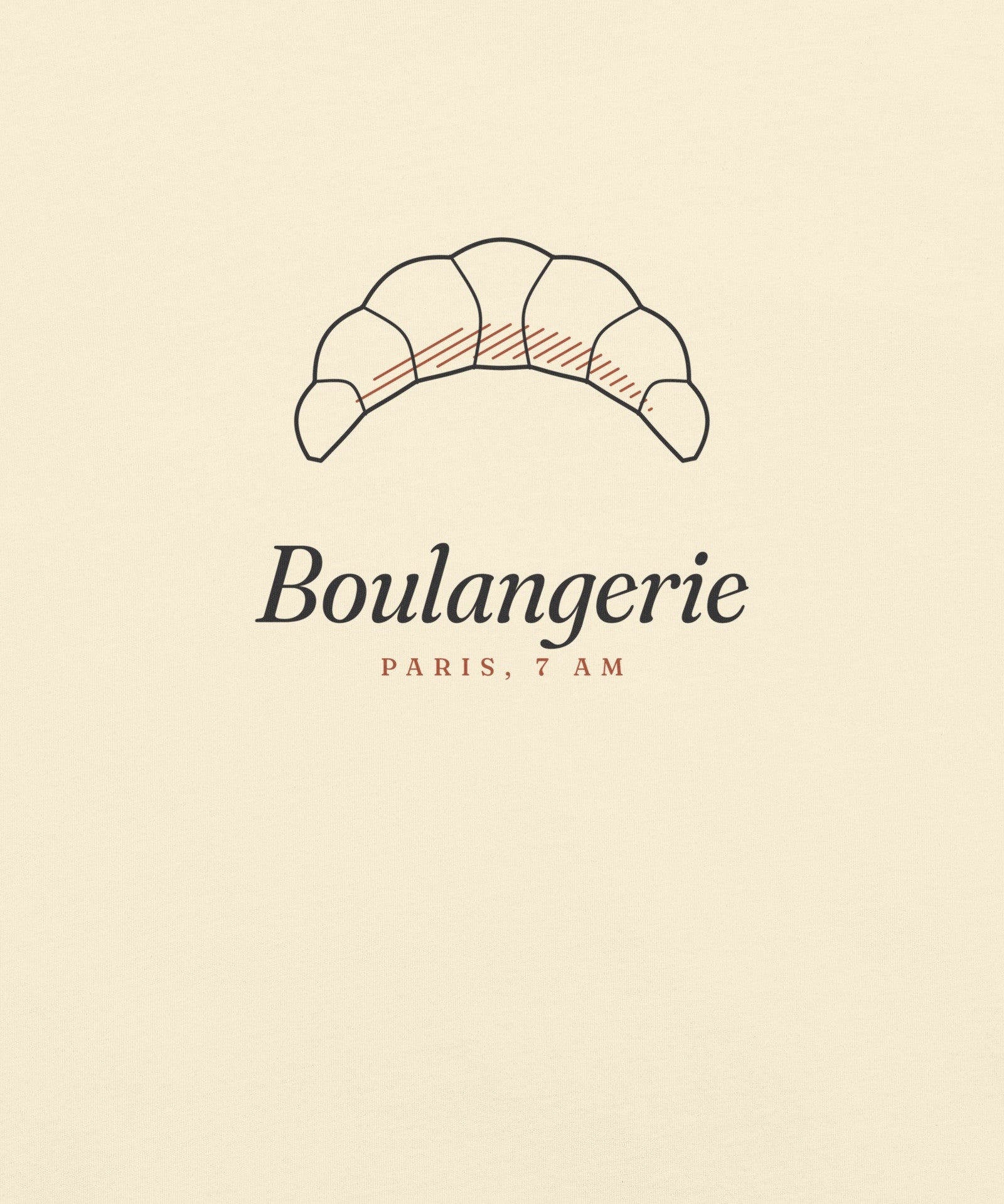 The Boulangerie Tee in Ivory, close-up detail
