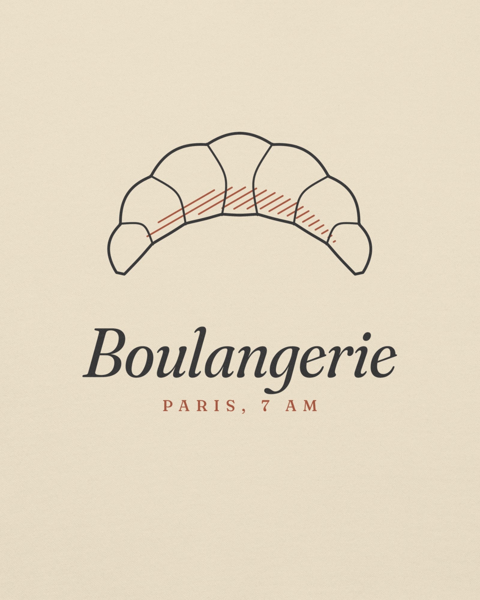 The Boulangerie Hoodie in Bone, close-up detail