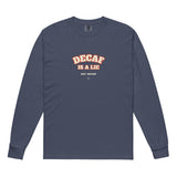 The Decaf Is a Lie Long Sleeve in Navy, flat front