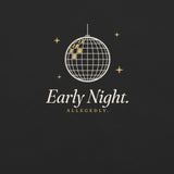 The Early Night Tee in Black, close-up detail