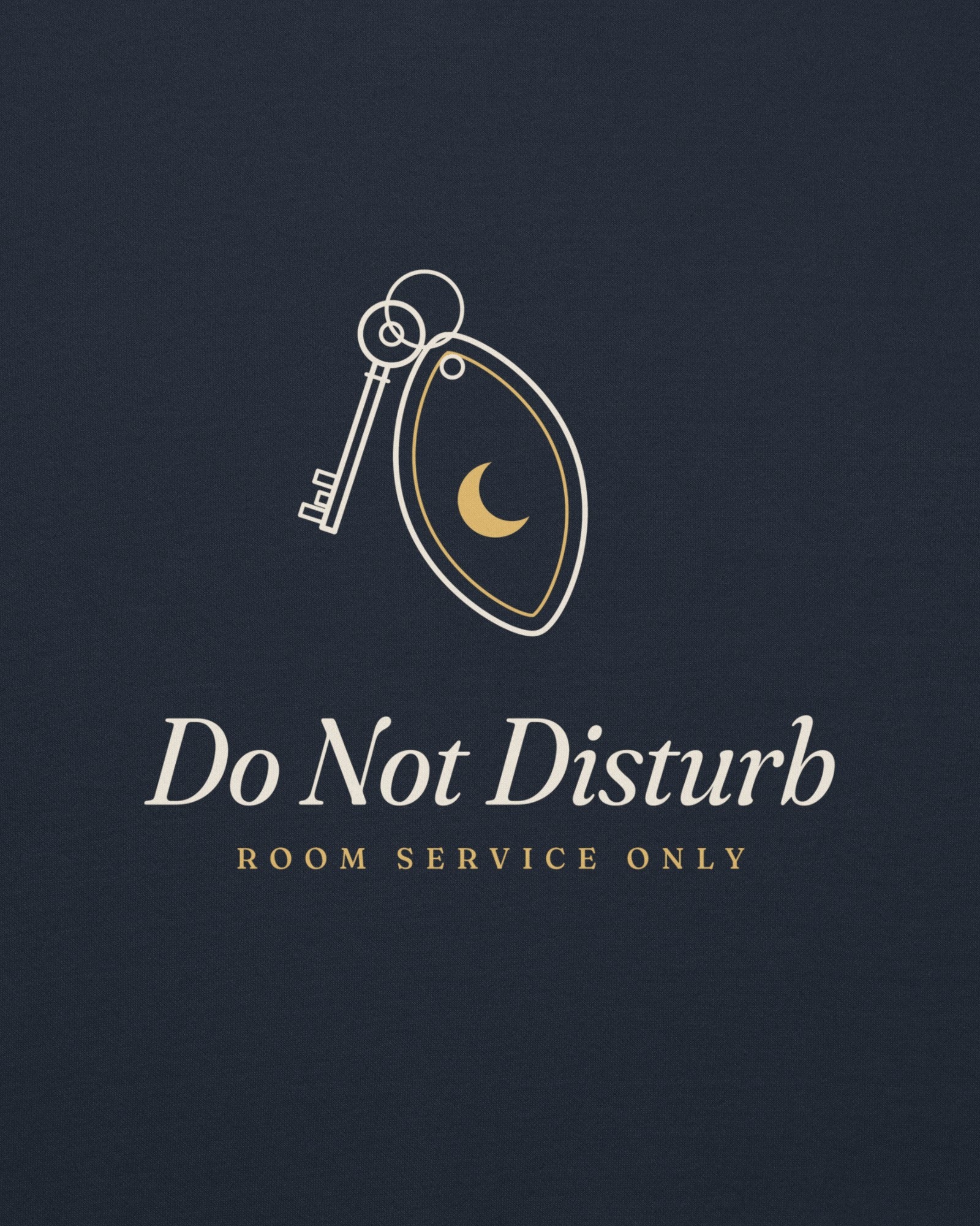 The Do Not Disturb Hoodie in Navy Blazer, close-up detail