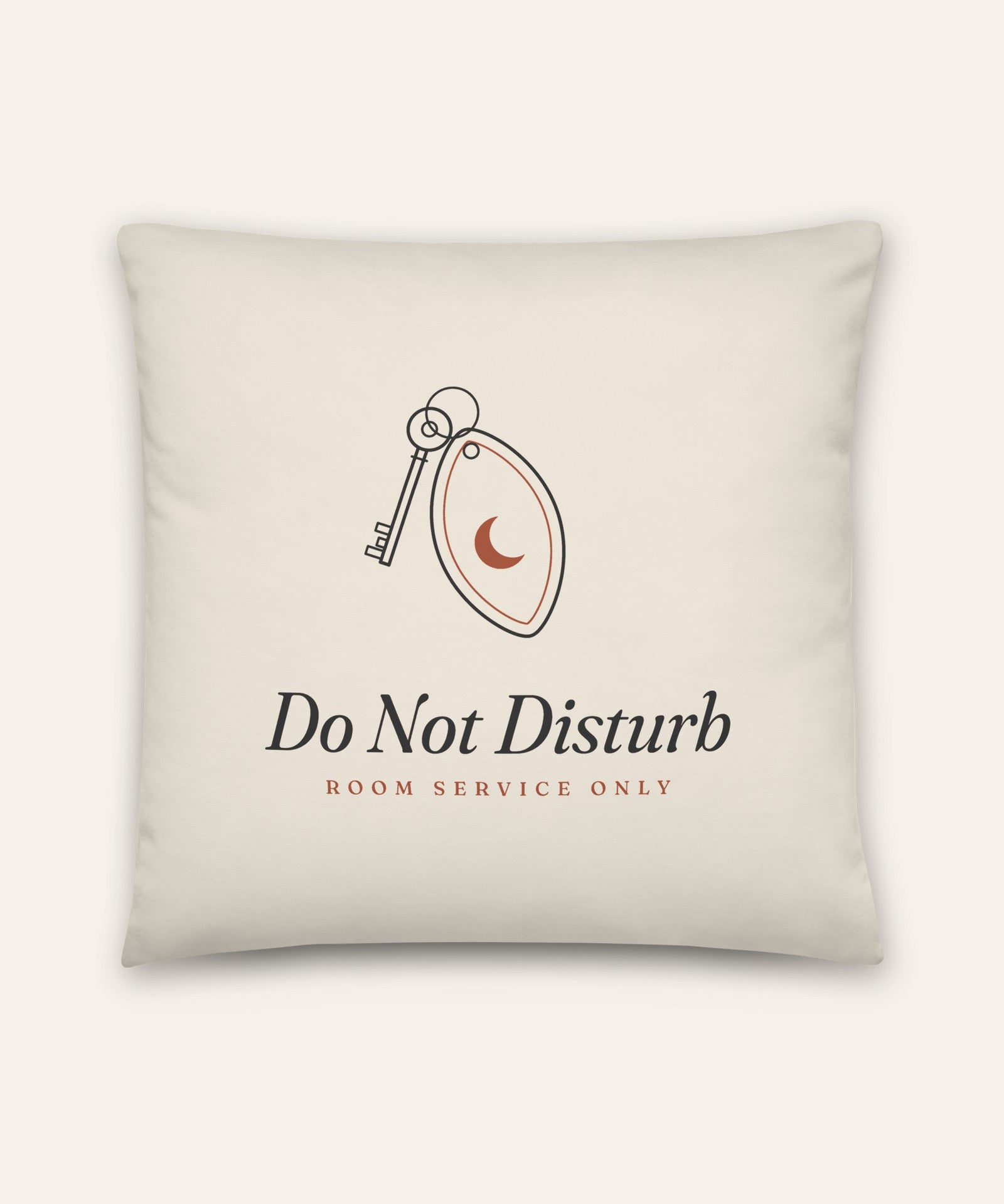The Do Not Disturb Pillow, product shot on cream