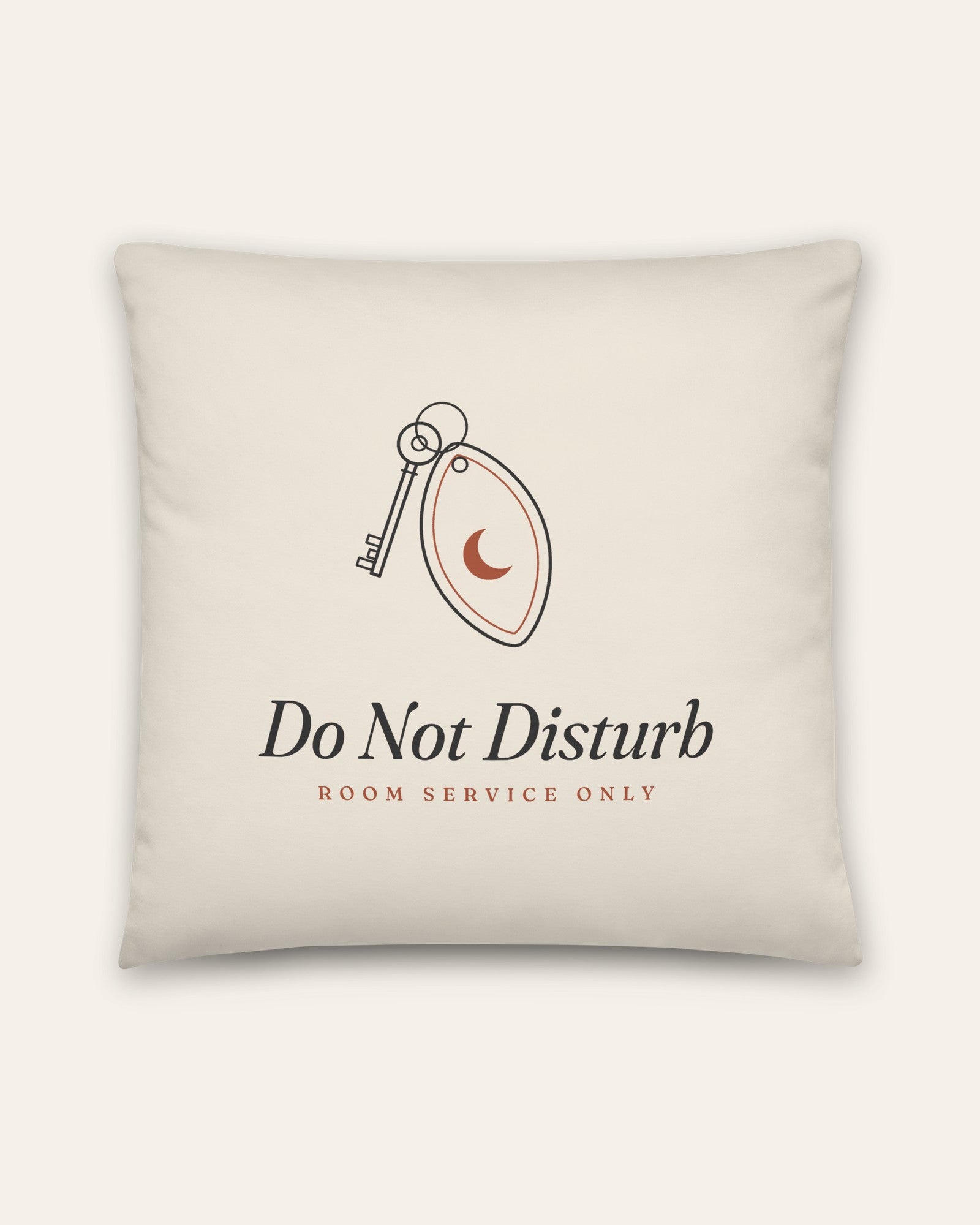 The Do Not Disturb Pillow, product shot on cream