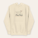 The Dog Days Hoodie in Bone, flat lay front, product shot on cream