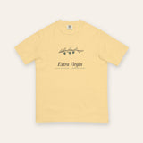 The Extra Virgin Tee in Butter, flat lay front, product shot on cream