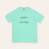 The Extra Virgin Tee in Chalky Mint, flat lay front, product shot on cream