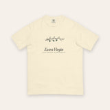 The Extra Virgin Tee in Ivory, flat lay front, product shot on cream