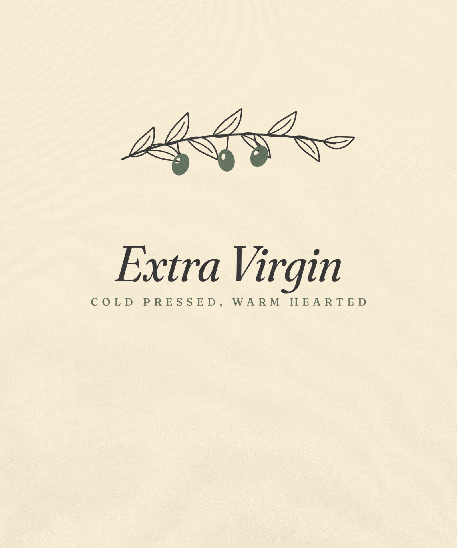 The Extra Virgin Tee in Ivory, close-up detail