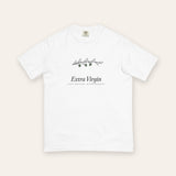 The Extra Virgin Tee in White, flat lay front, product shot on cream