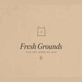 The Fresh Grounds Tote in Oyster, close-up of the design