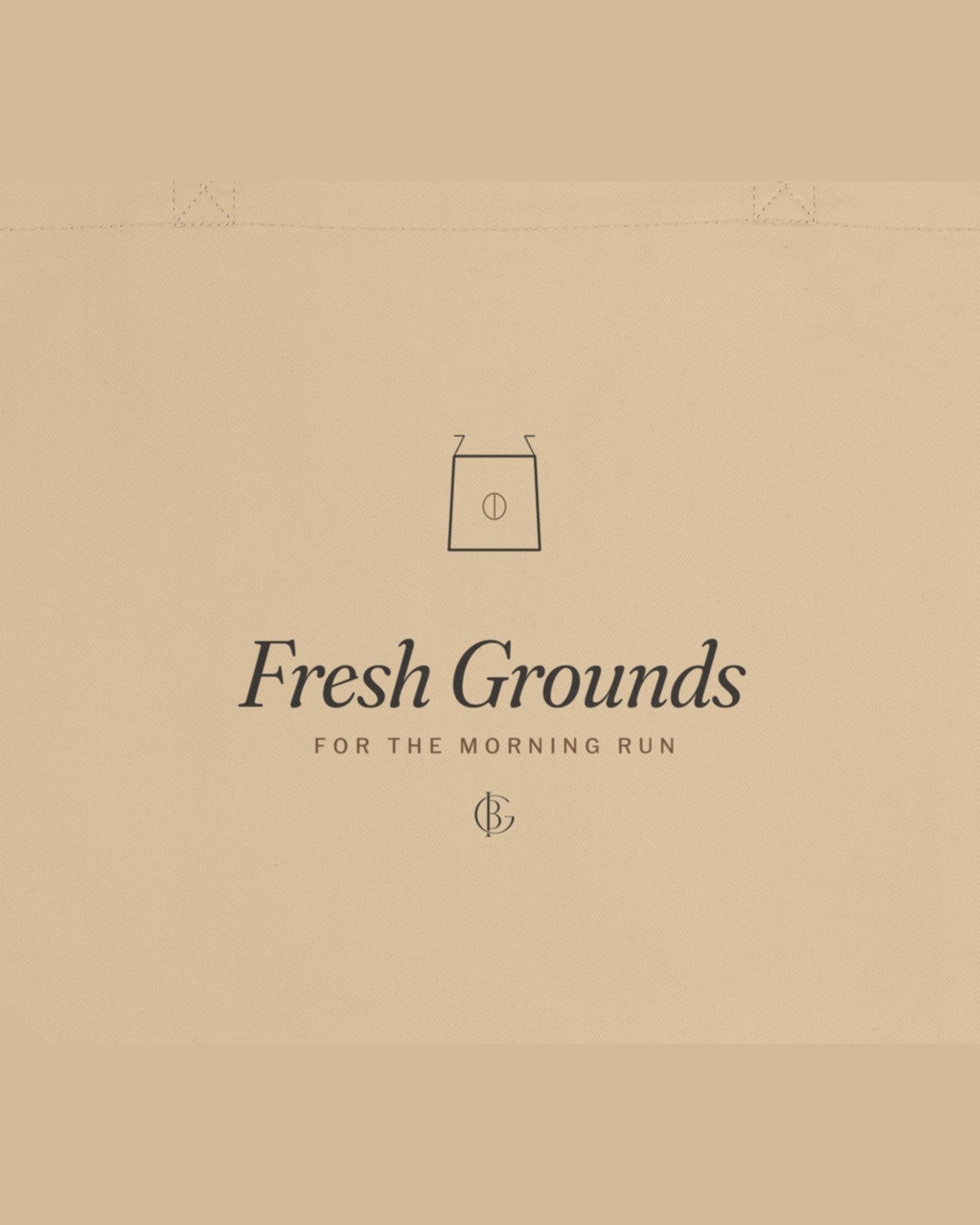 The Fresh Grounds Tote in Oyster, close-up of the design