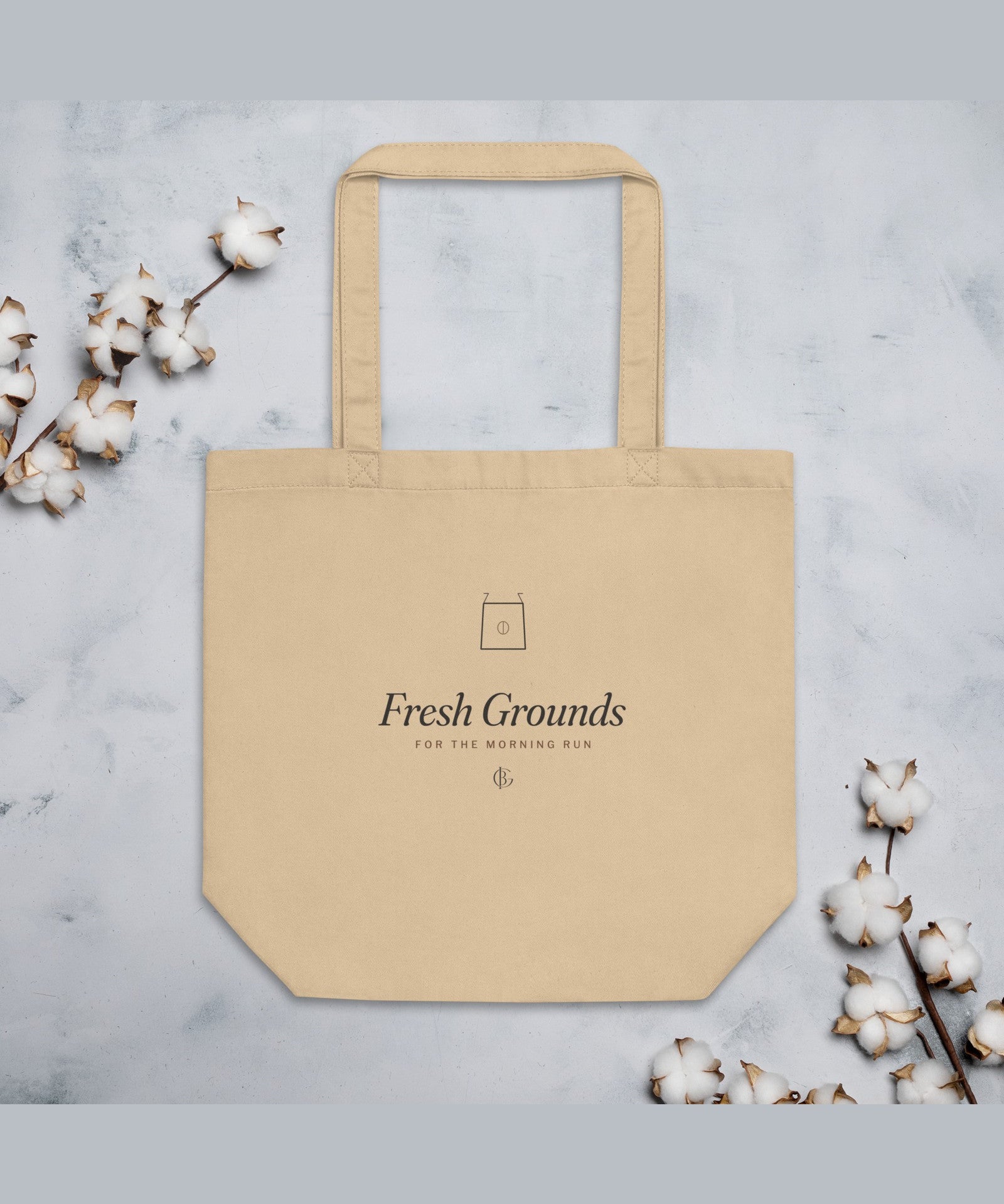 The Fresh Grounds Tote in Oyster, product shot from another angle