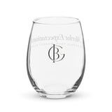 The Merlot Expectations Wine Glass, back with the GVBI monogram