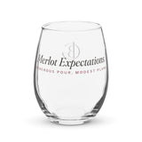 The Merlot Expectations Wine Glass, front, product shot
