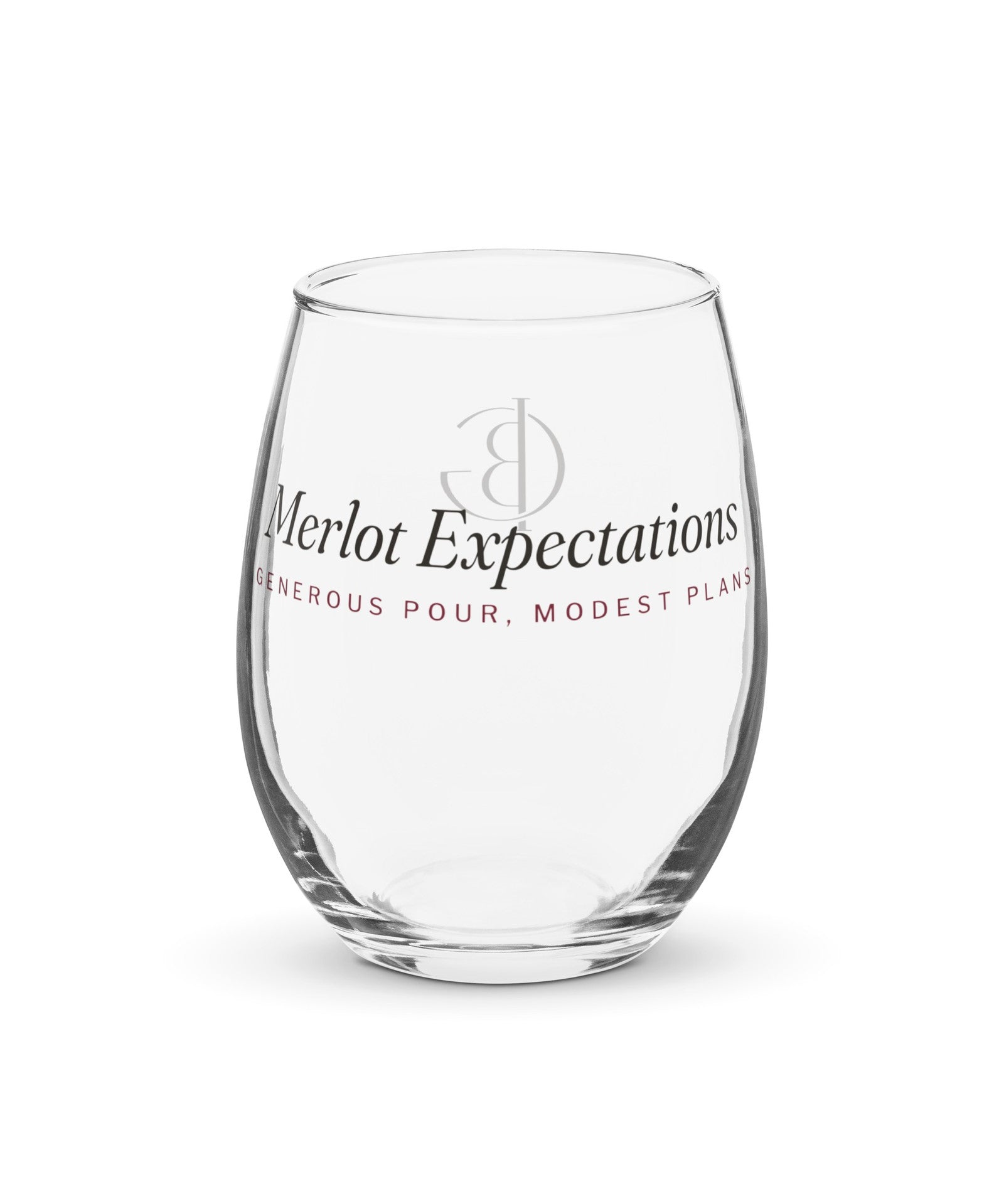 The Merlot Expectations Wine Glass, front, product shot