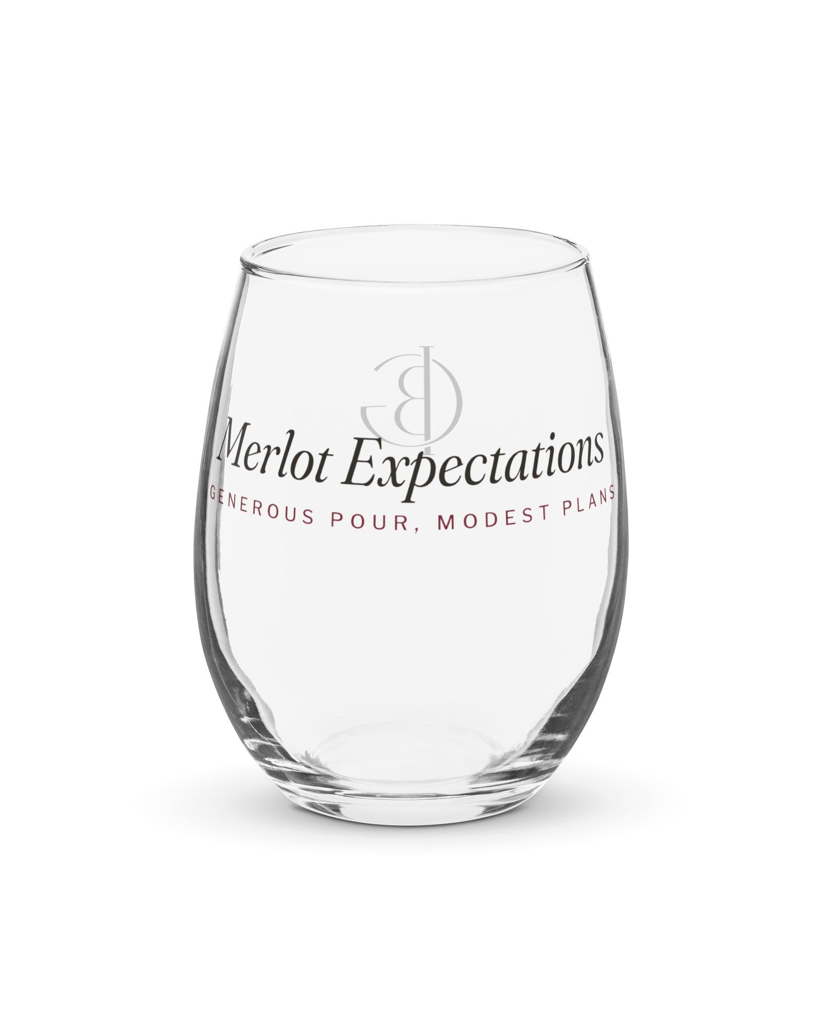 The Merlot Expectations Wine Glass, front, product shot