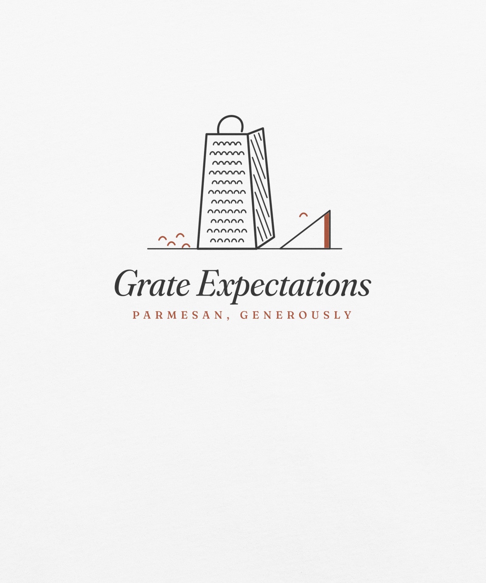 The Grate Expectations Tee in White, close-up detail