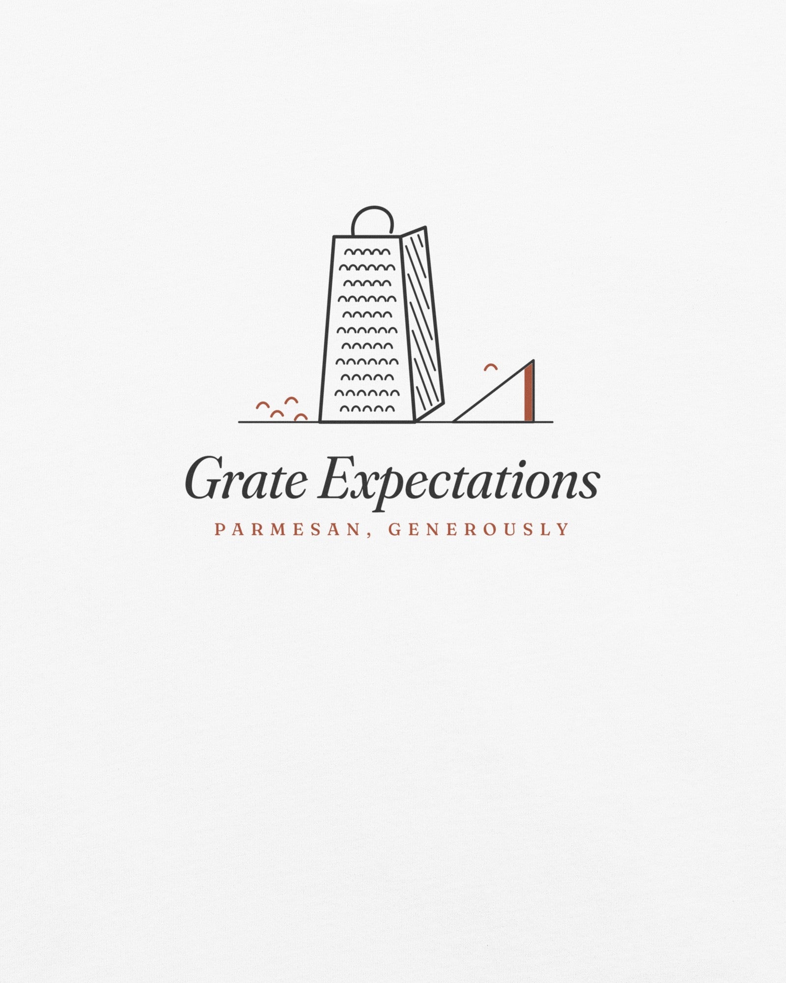 The Grate Expectations Tee in White, close-up detail