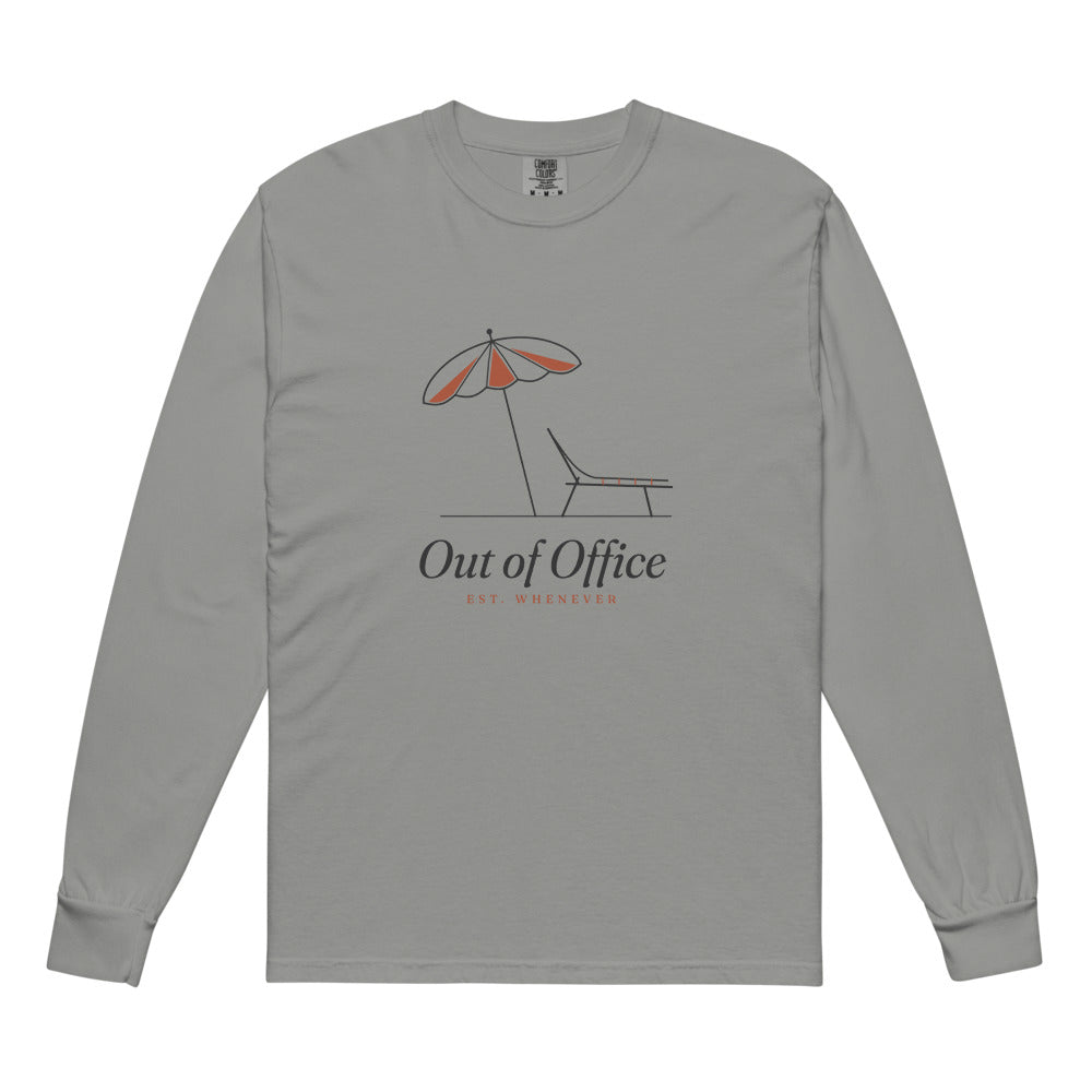 The Out of Office Long Sleeve in Grey, flat front