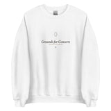 The Grounds for Concern Crewneck in White, flat 2