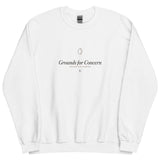 The Grounds for Concern Crewneck in White, flat 3