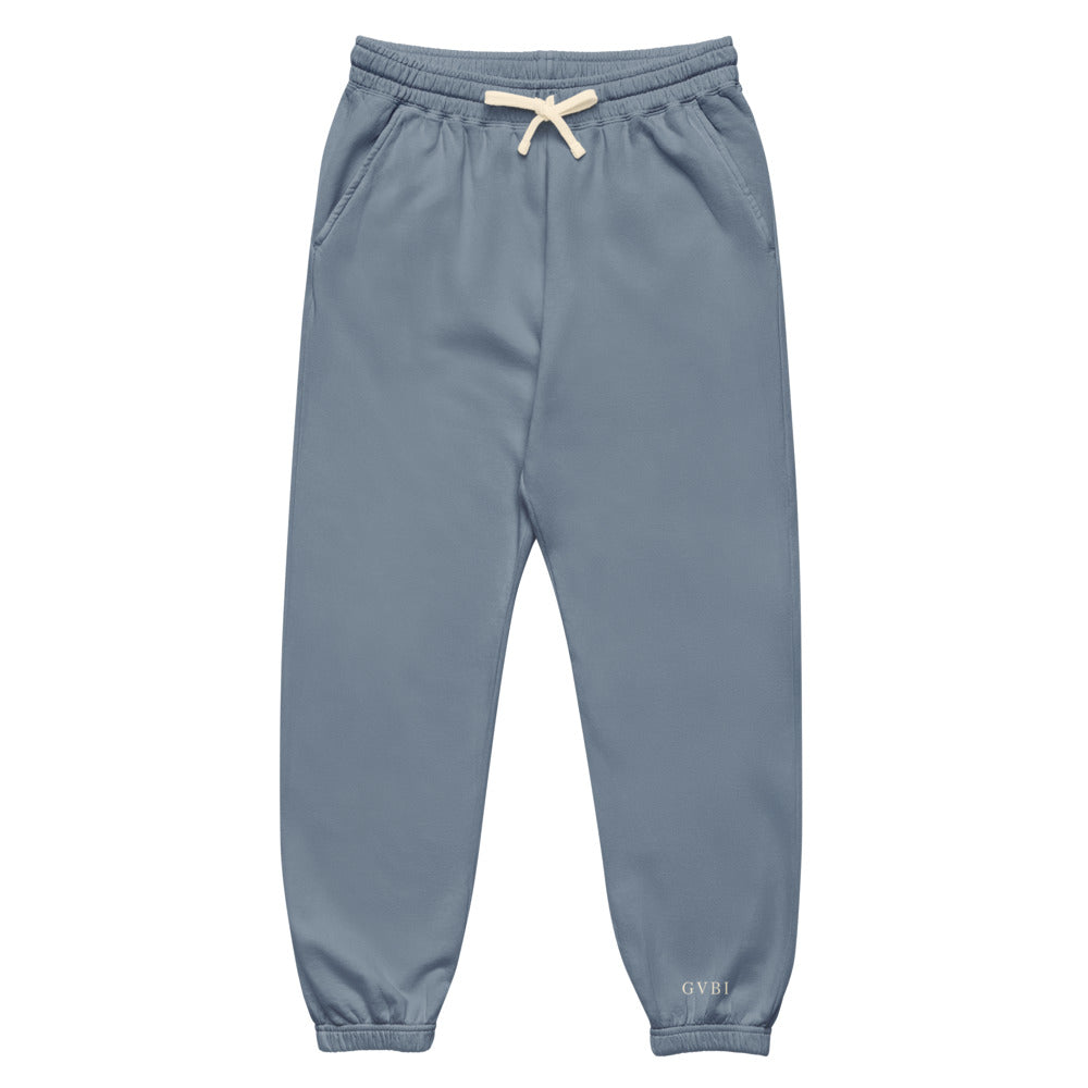 The Good Vibes Bad Ideas Sweatpants in Blue Jean, front