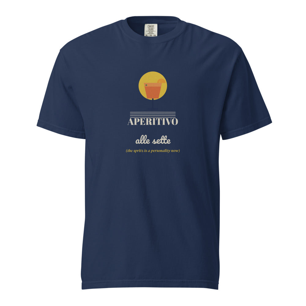 The Aperitivo alle Sette Tee in True Navy, front