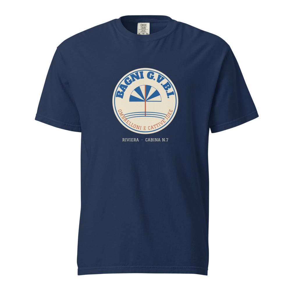 The Bagni G.V.B.I. Tee in True Navy, front