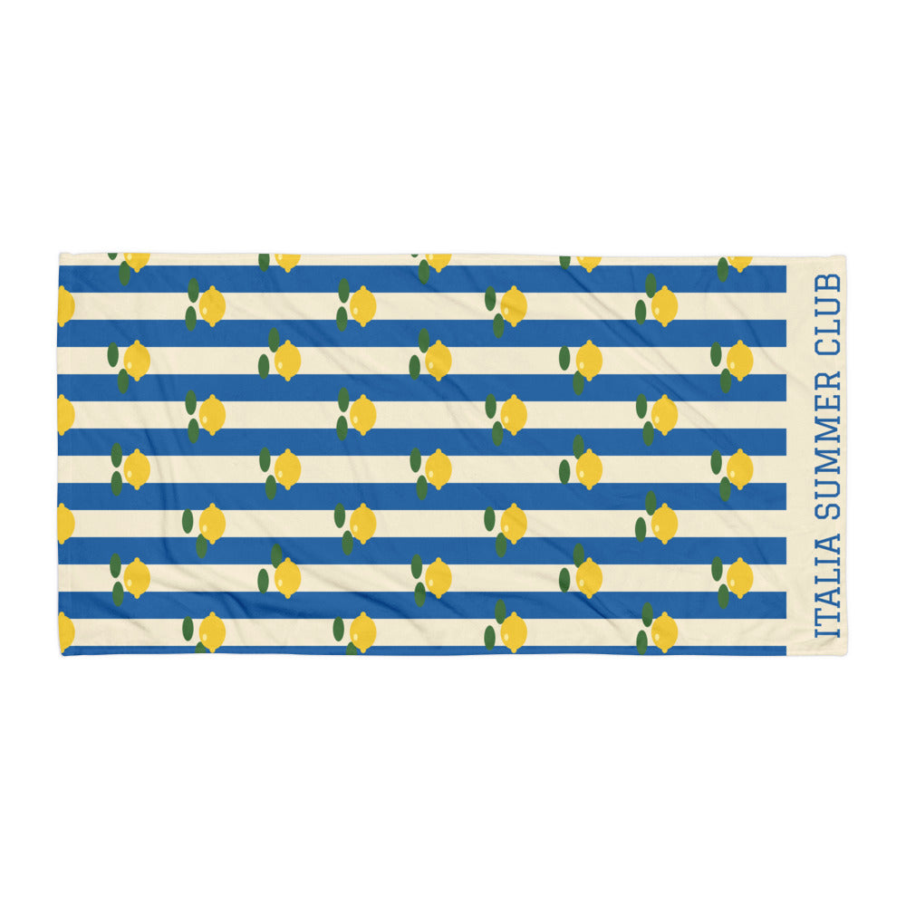 The Italia Summer Club Beach Towel, full print, flat
