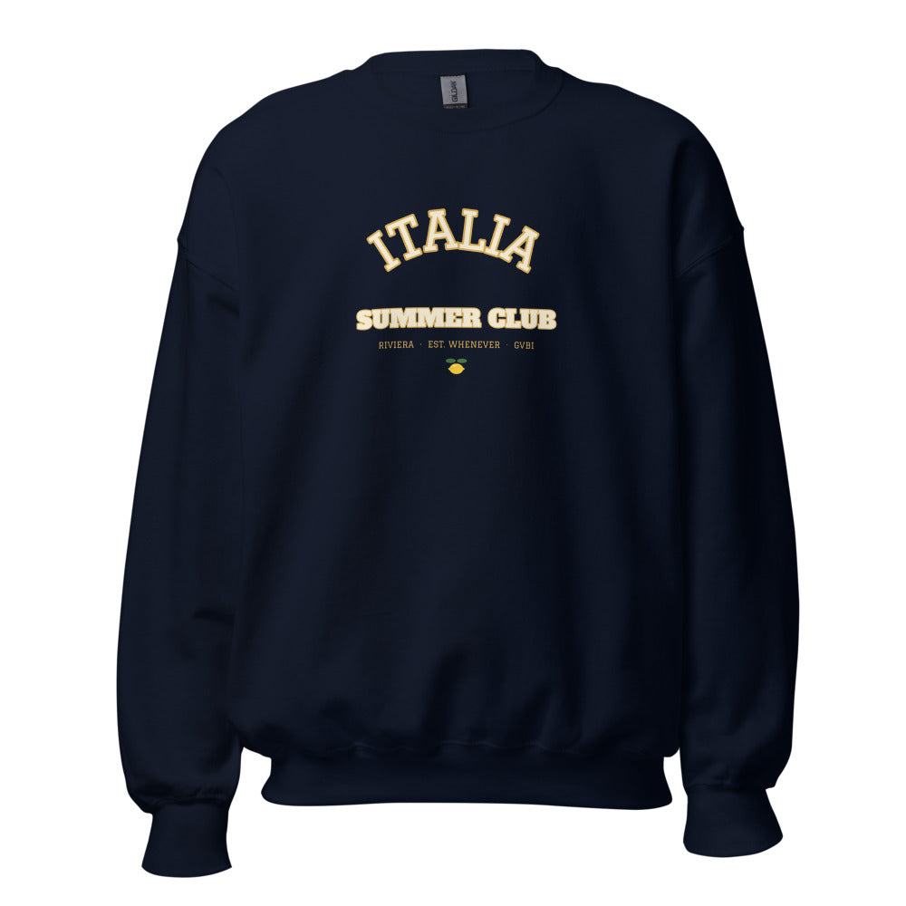 The Italia Summer Club Crewneck in Navy, front